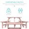 Best Choice Products 6-Person Circular Outdoor Wooden Picnic Table w/ 3 Built-In Benches, Umbrella Hole